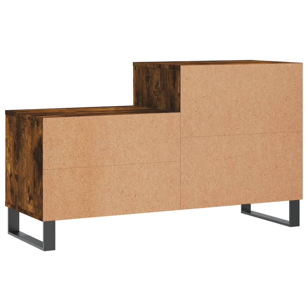 Étagère à chaussures chêne fumé 102x36x60 cm en bois
