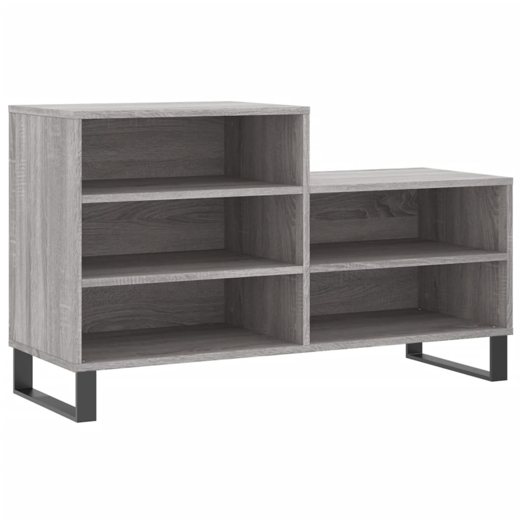 Étagère à chaussures gris Sonoma 102x36x60 cm en bois