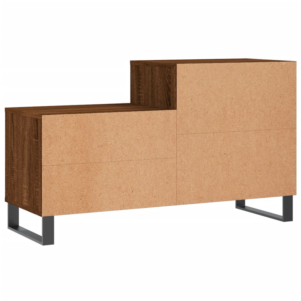 Étagère à chaussures aspect chêne marron 102x36x60 cm en bois