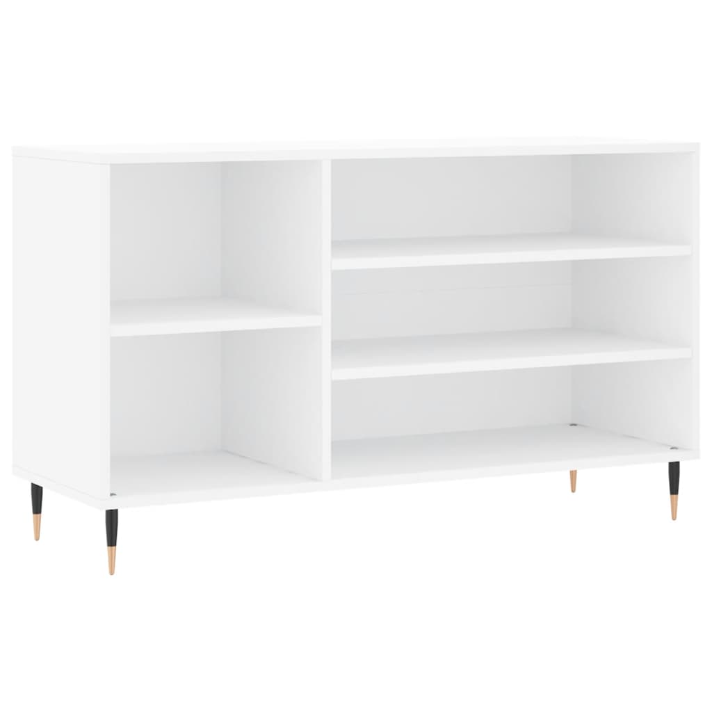 Étagère à chaussures blanc brillant 102x36x60 cm en bois