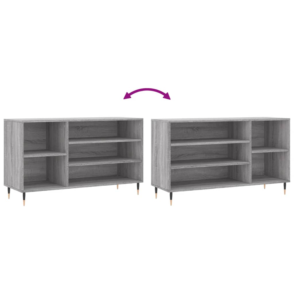 Étagère à chaussures gris Sonoma 102x36x60 cm en bois