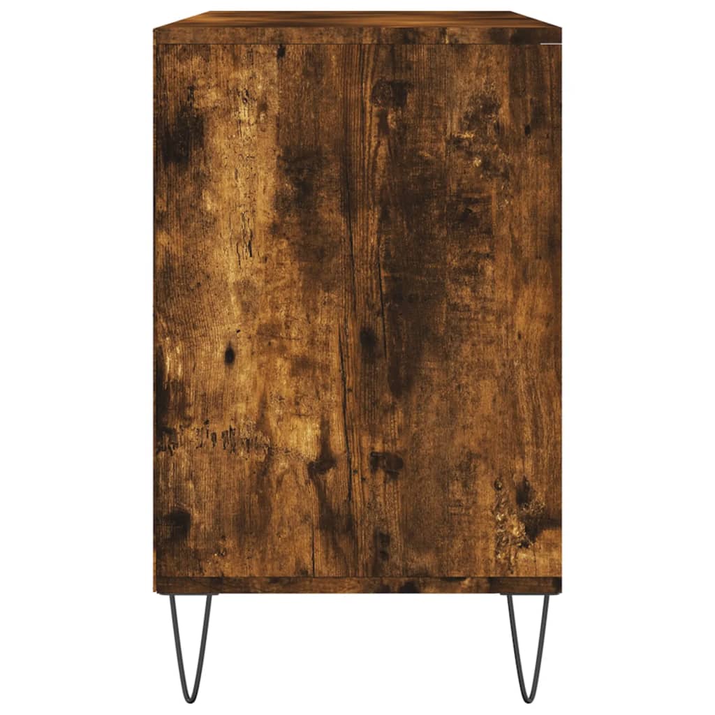 Étagère à chaussures chêne fumé 102x36x60 cm en bois