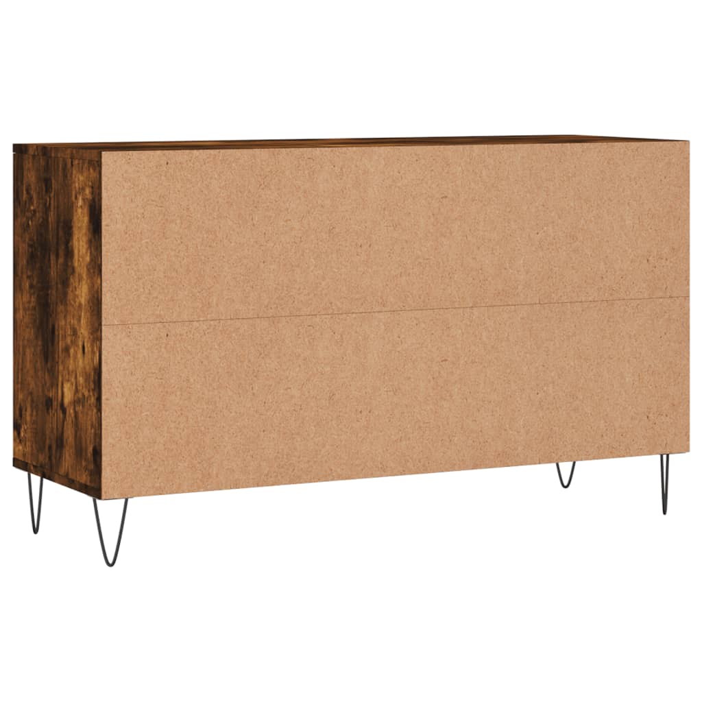Étagère à chaussures chêne fumé 102x36x60 cm en bois