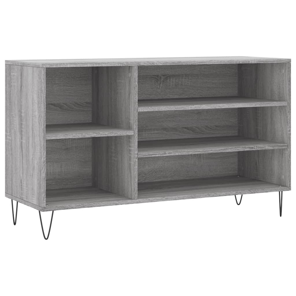 Étagère à chaussures gris Sonoma 102x36x60 cm en bois