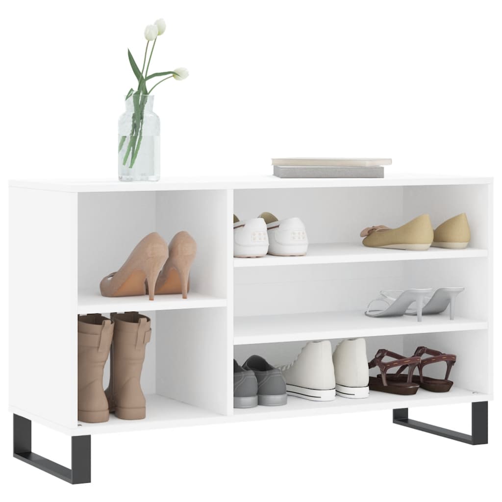 Étagère à chaussures blanc 102x36x60 cm en bois