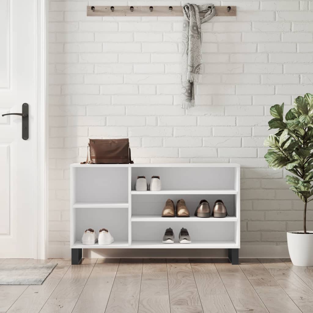 Étagère à chaussures blanc 102x36x60 cm en bois