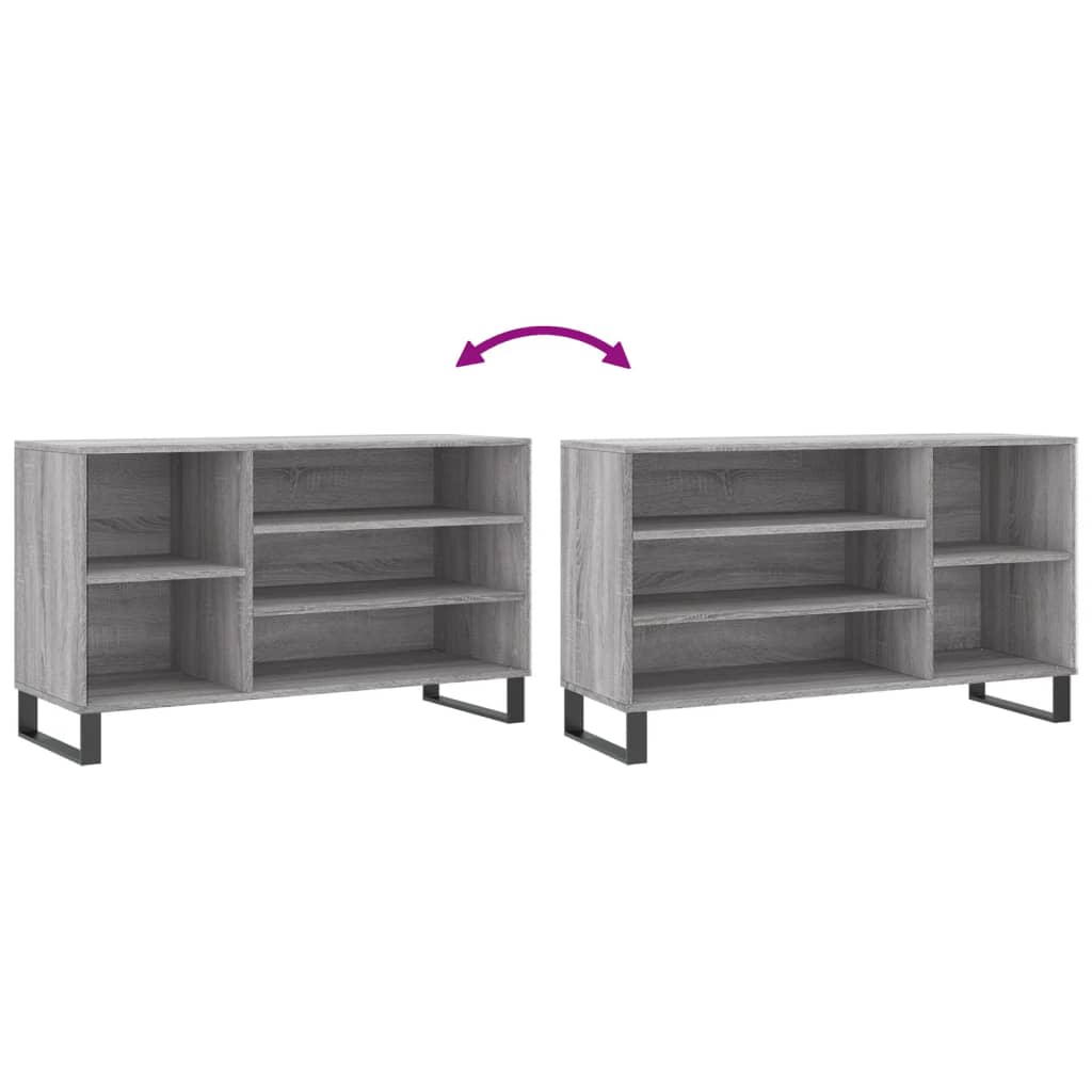Étagère à chaussures gris Sonoma 102x36x60 cm en bois