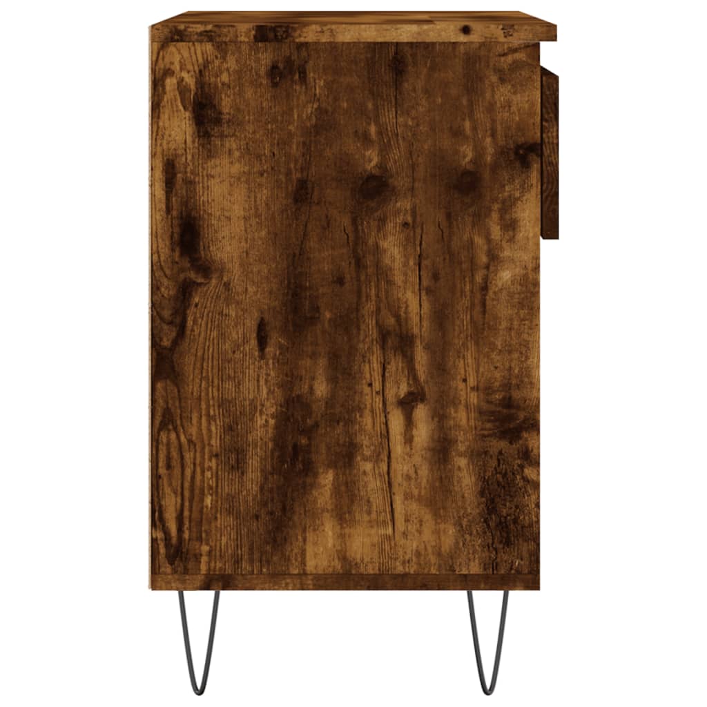 Étagère à chaussures chêne fumé 70x36x60 cm en bois