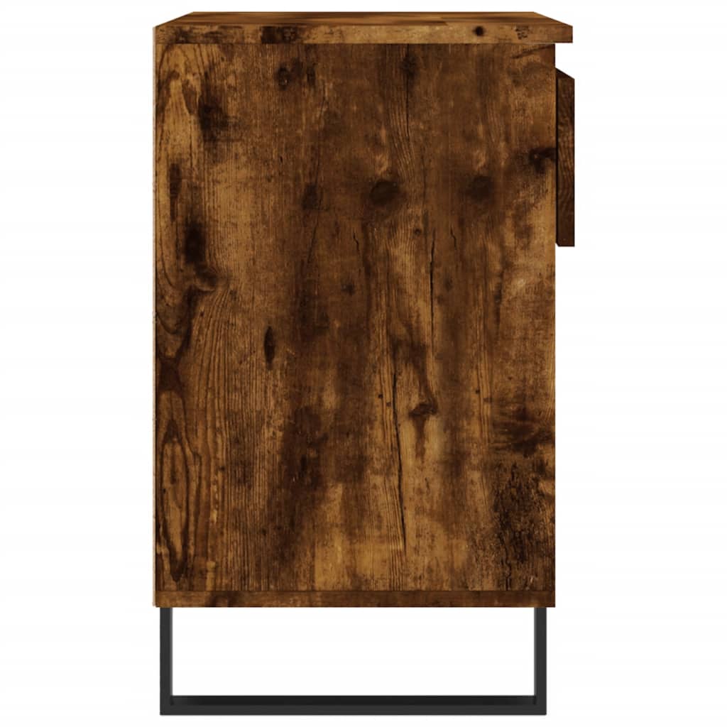 Étagère à chaussures chêne fumé 70x36x60 cm en bois