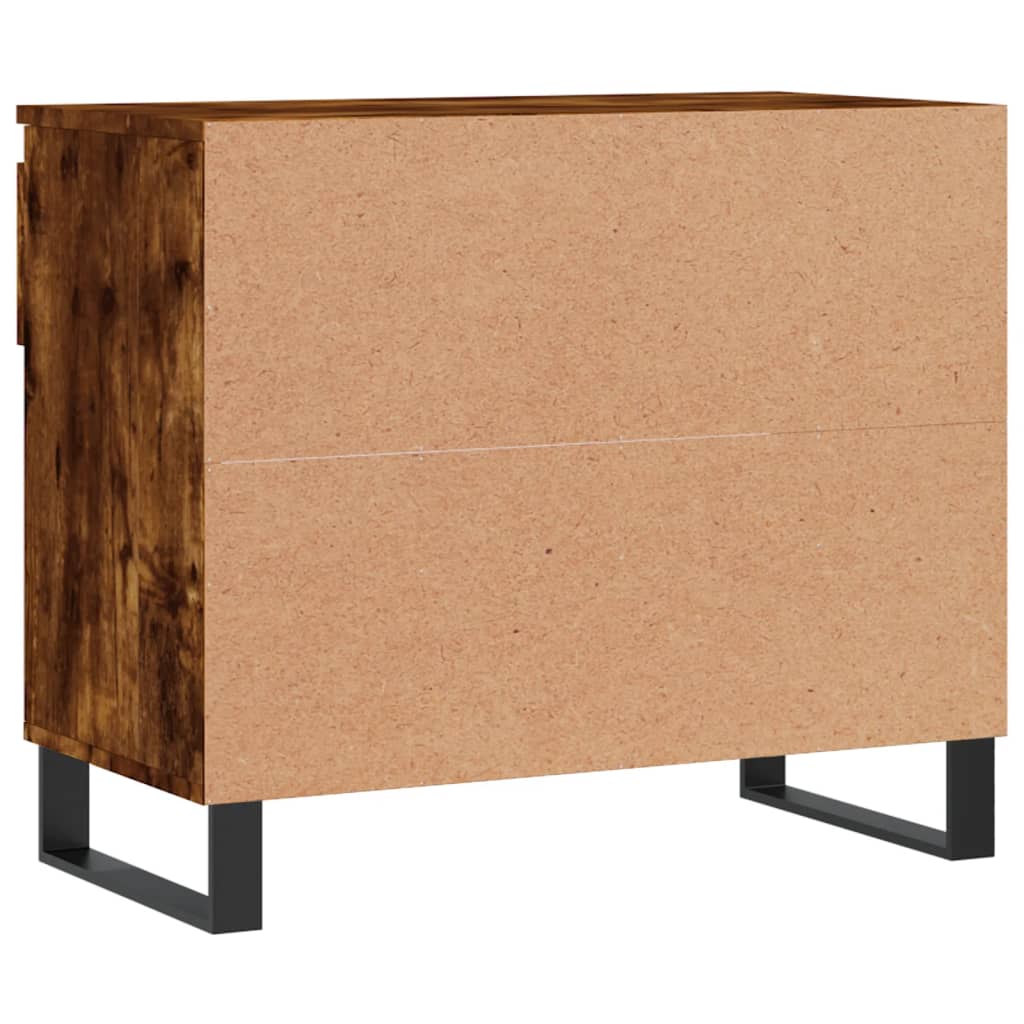 Étagère à chaussures chêne fumé 70x36x60 cm en bois
