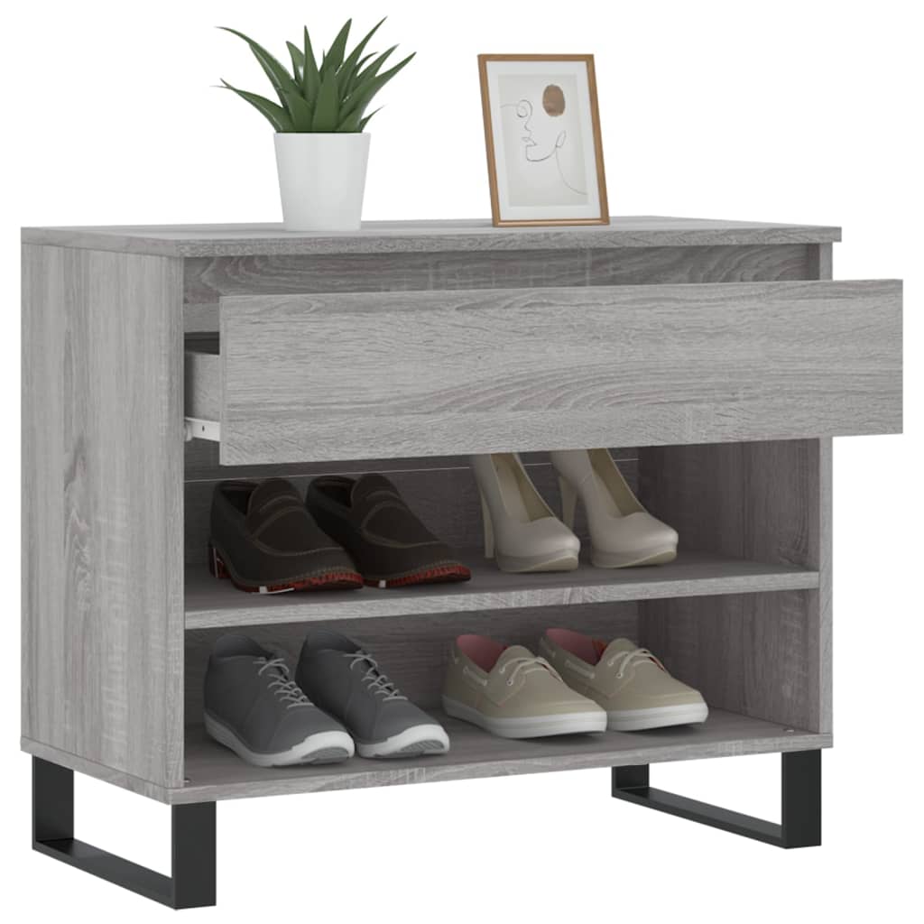 Étagère à chaussures gris Sonoma 70x36x60 cm en bois