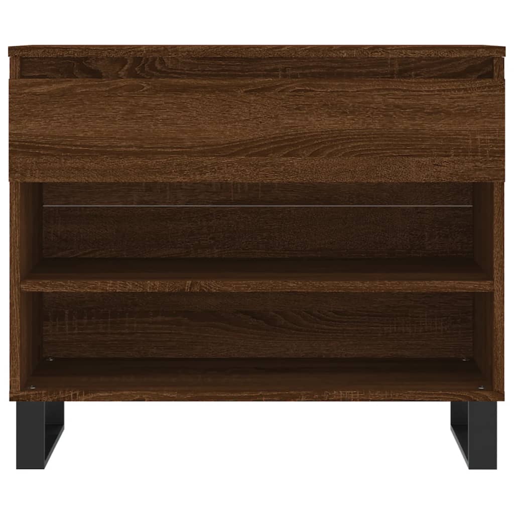 Étagère à chaussures aspect chêne marron 70x36x60 cm en bois