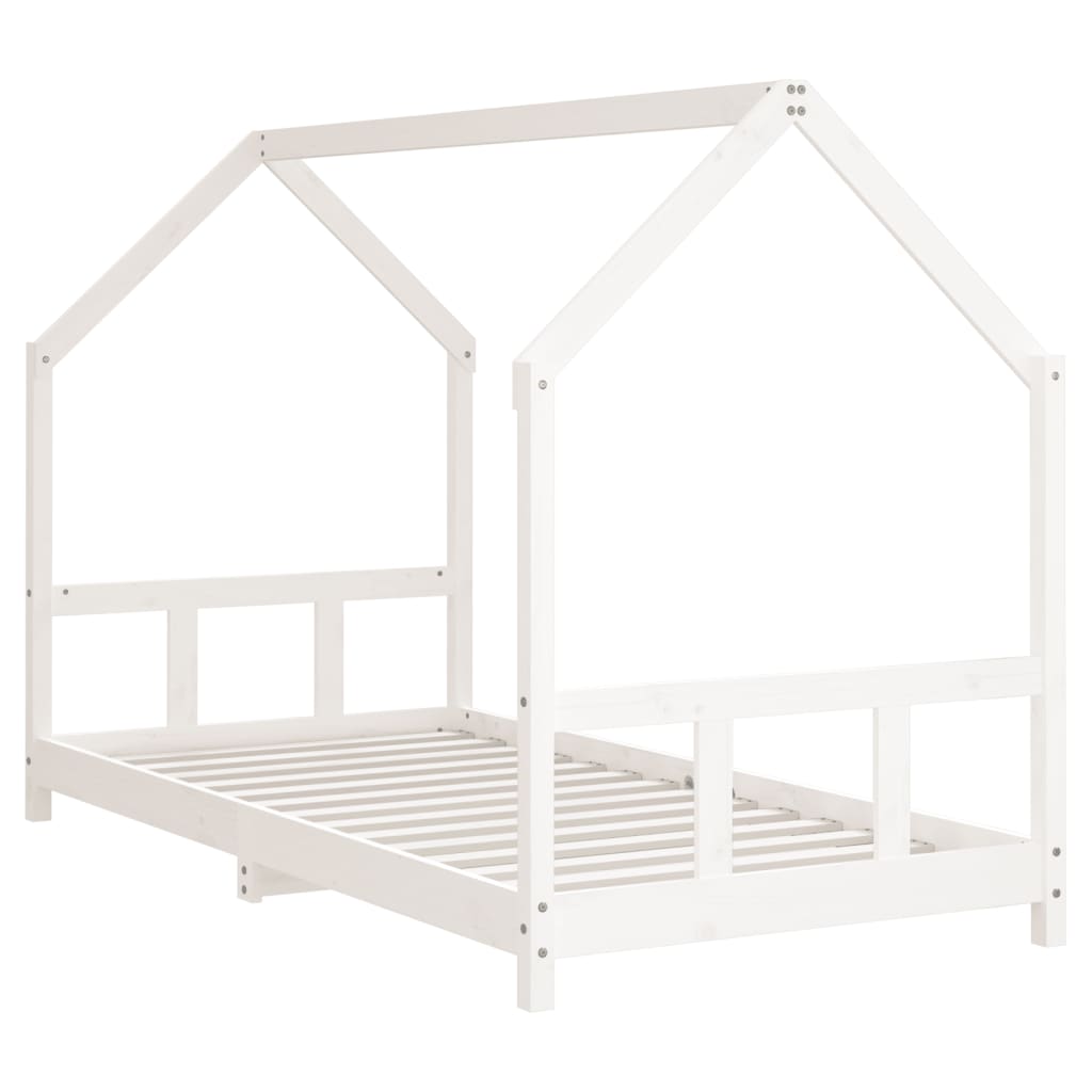Children's bed white 90x200 cm solid pine wood