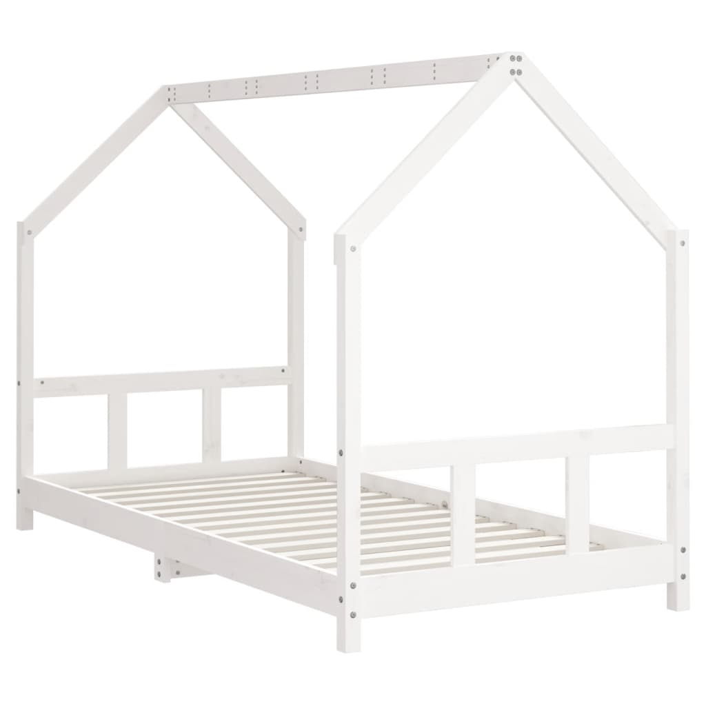 Children's bed white 90x200 cm solid pine wood
