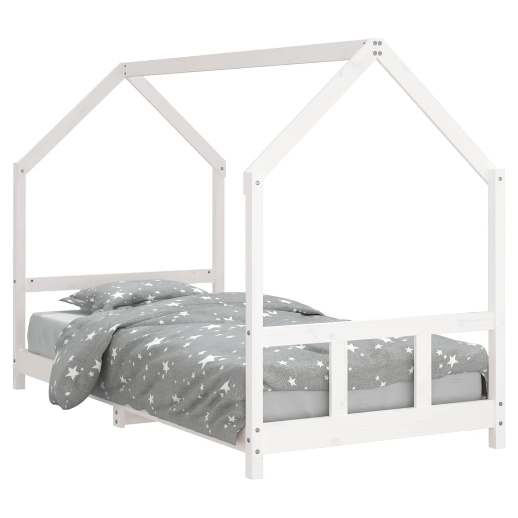 Children's bed white 90x190 cm solid pine wood