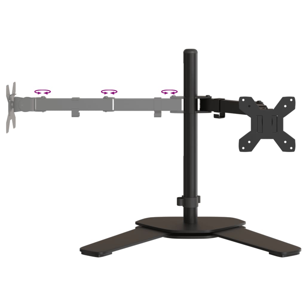 Table mount for 2 monitors black steel VESA 75/100 mm