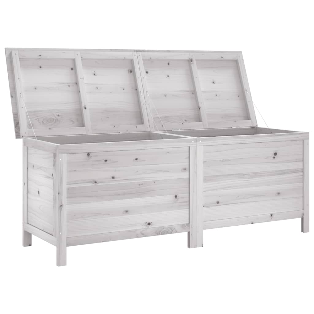 Garden chest white 150x50x56.5 cm solid fir wood