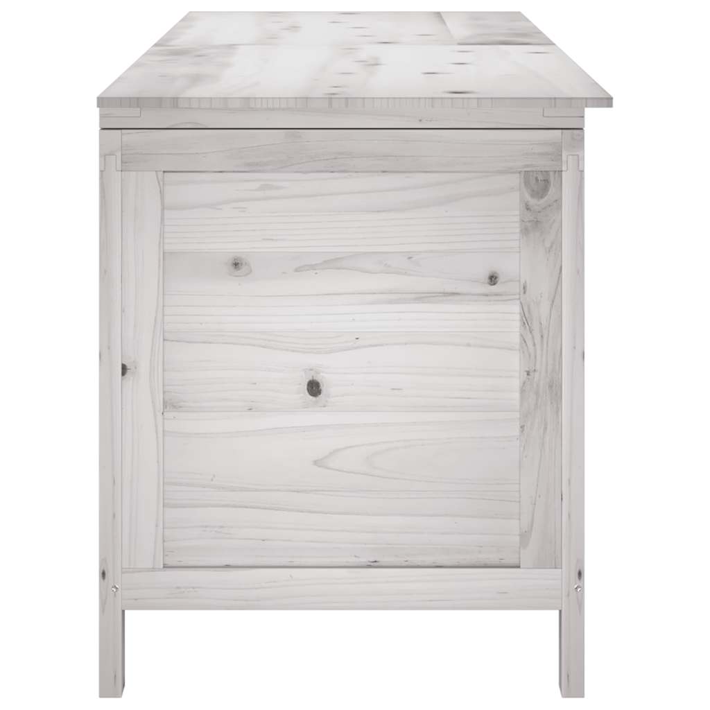 Garden chest white 150x50x56.5 cm solid fir wood
