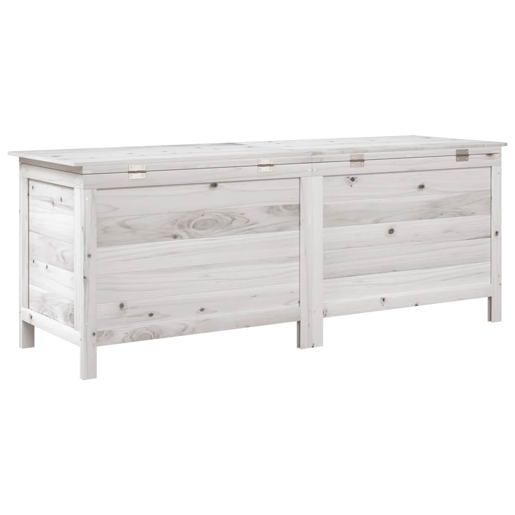 Garden chest white 150x50x56.5 cm solid fir wood