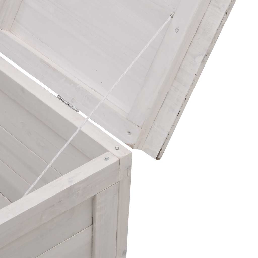 Garden chest white 150x50x56.5 cm solid fir wood