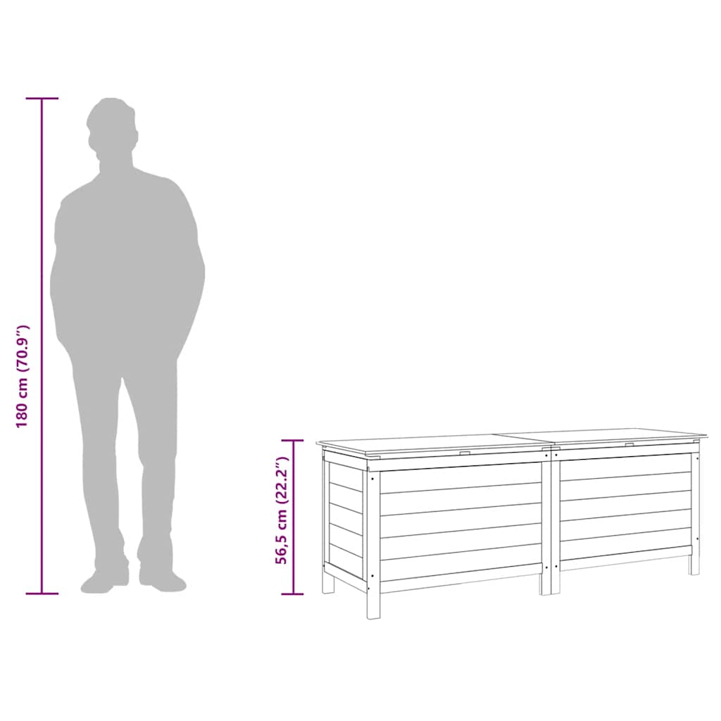 Garden chest white 150x50x56.5 cm solid fir wood