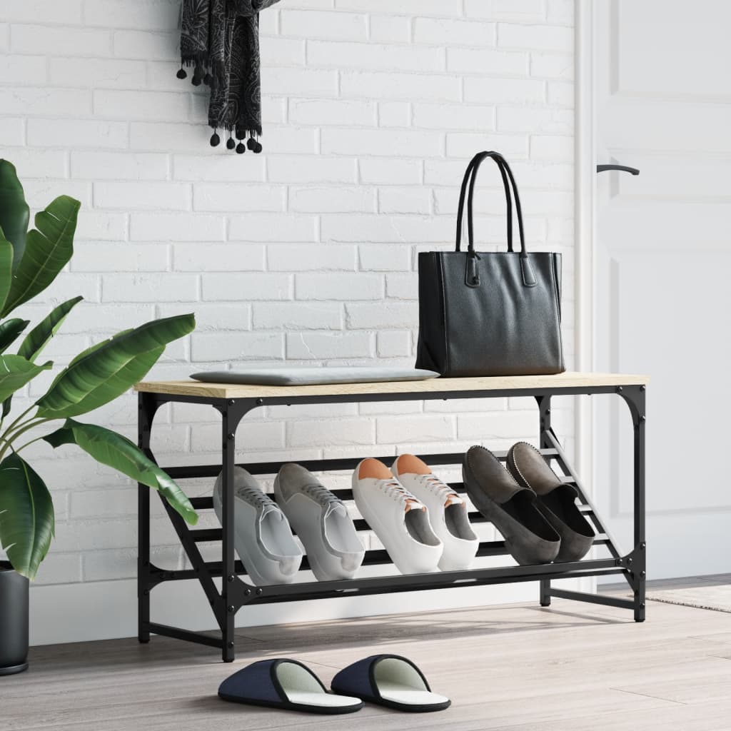 Étagère à chaussures chêne Sonoma 90x30x45 cm en bois
