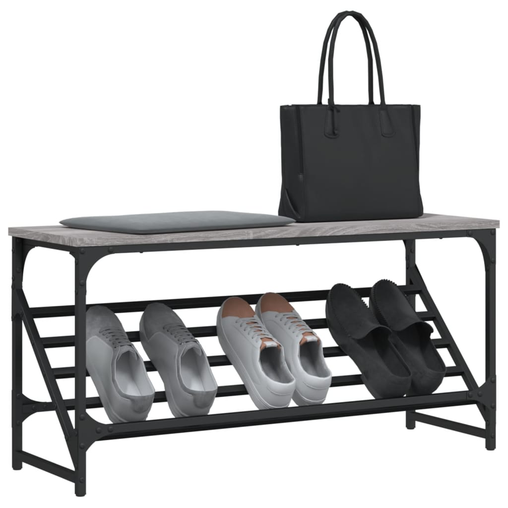 Étagère à chaussures gris Sonoma 90x30x45 cm en bois