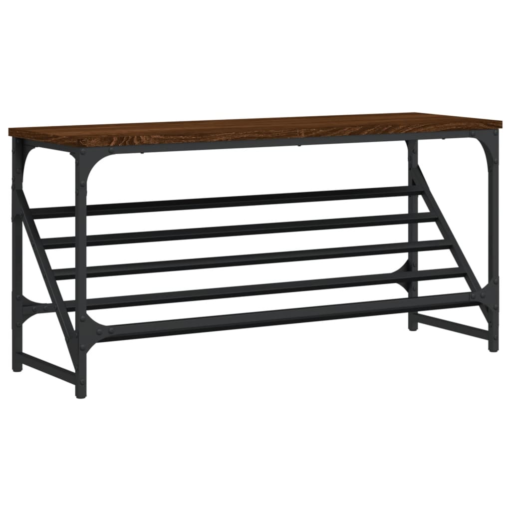 Shoe rack brown oak look 90x30x45 cm made of wood