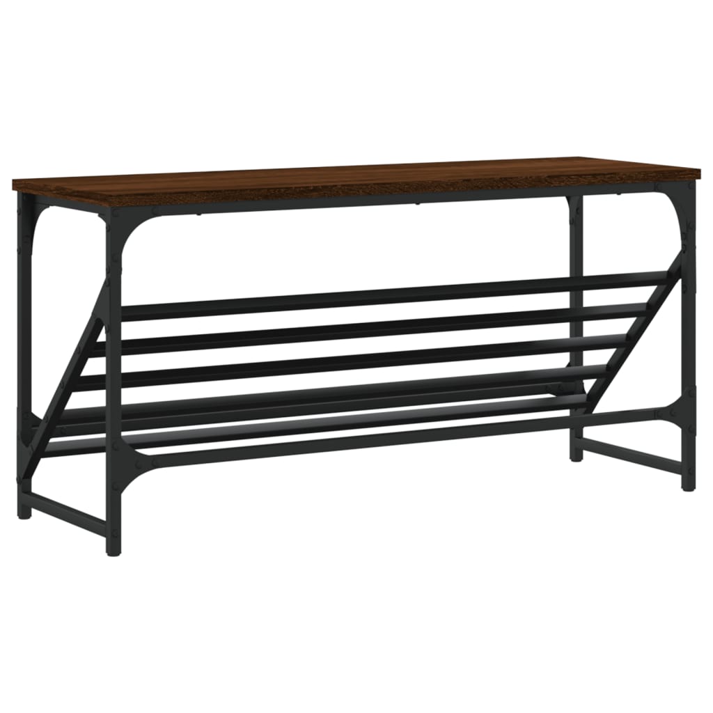 Shoe rack brown oak look 90x30x45 cm made of wood