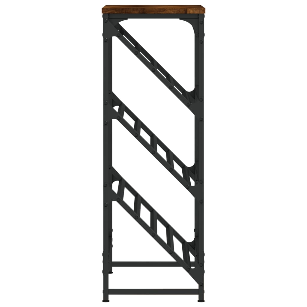 Étagère à chaussures chêne fumé 60x30x85 cm en bois