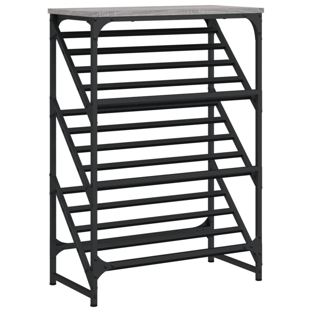 Étagère à chaussures gris Sonoma 60x30x85 cm en bois