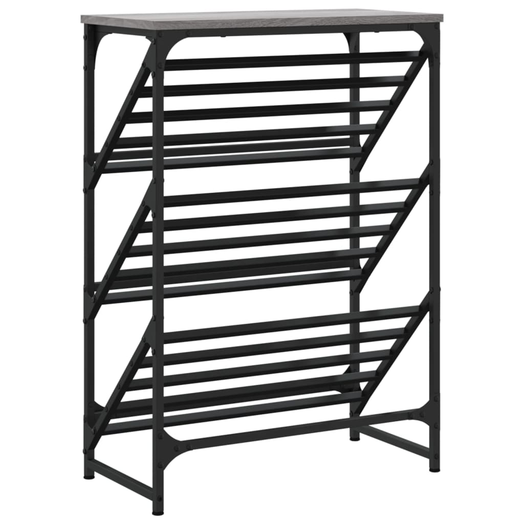 Étagère à chaussures gris Sonoma 60x30x85 cm en bois