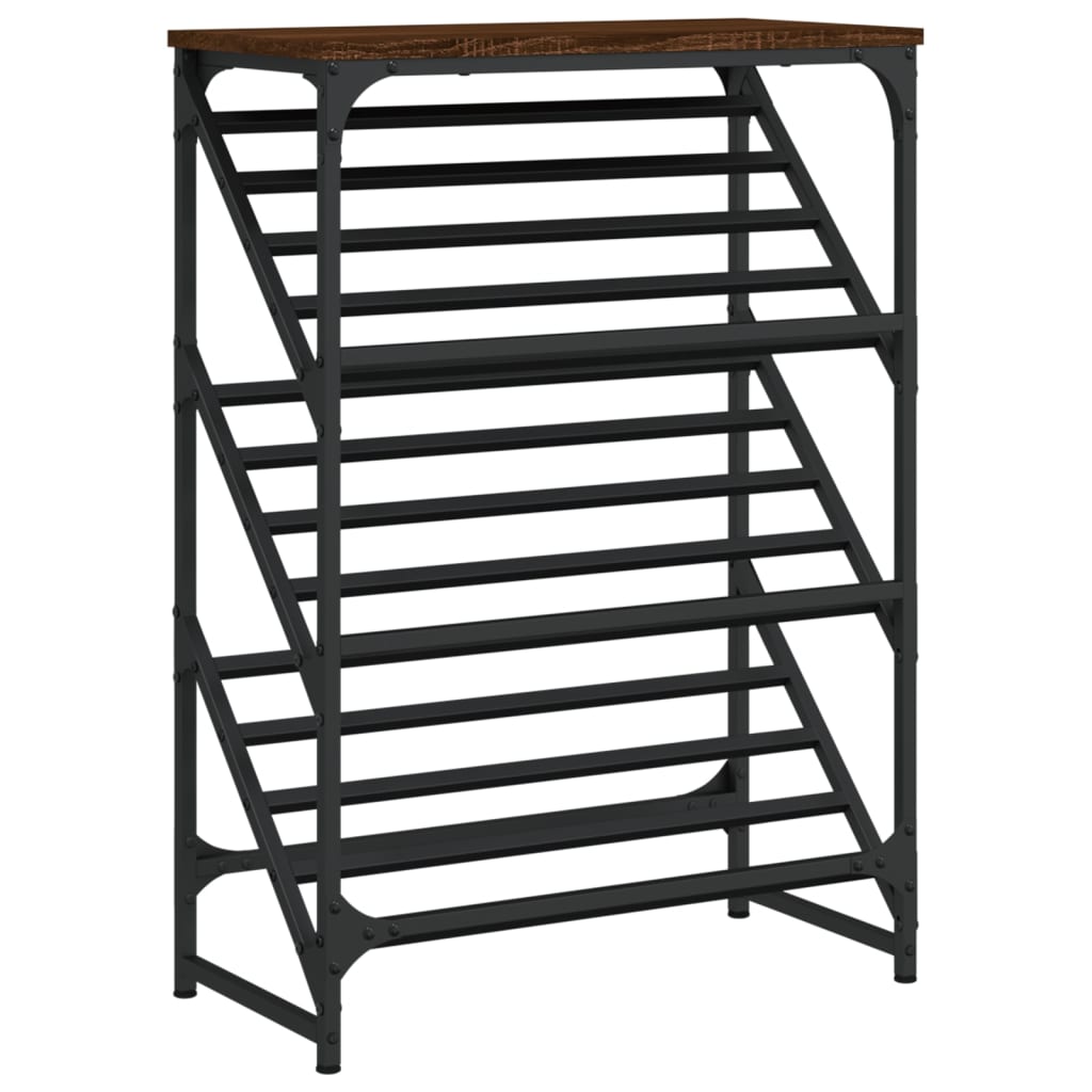 Shoe rack brown oak look 60x30x85 cm made of wood