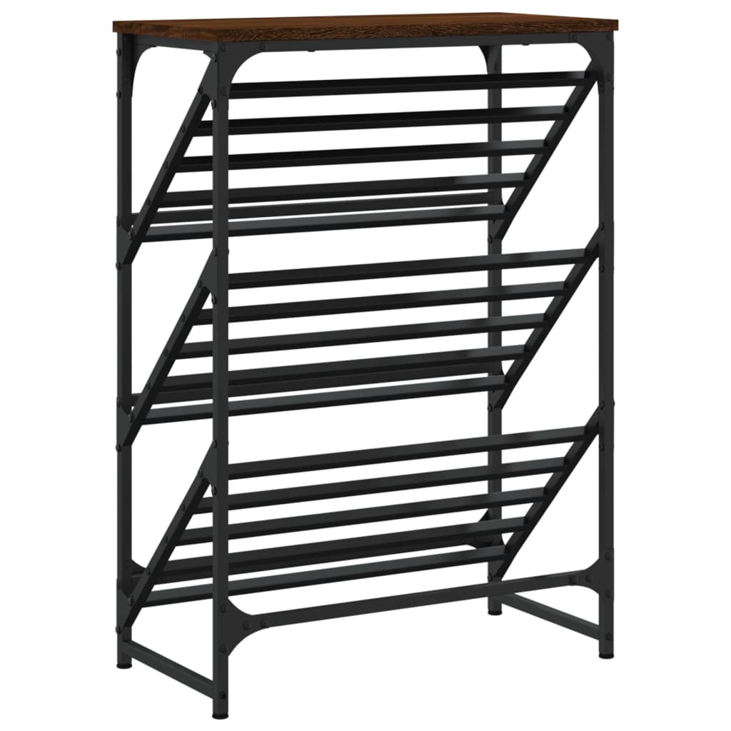 Shoe rack brown oak look 60x30x85 cm made of wood