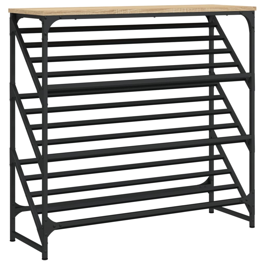 Étagère à chaussures chêne Sonoma 90x30x85 cm en bois