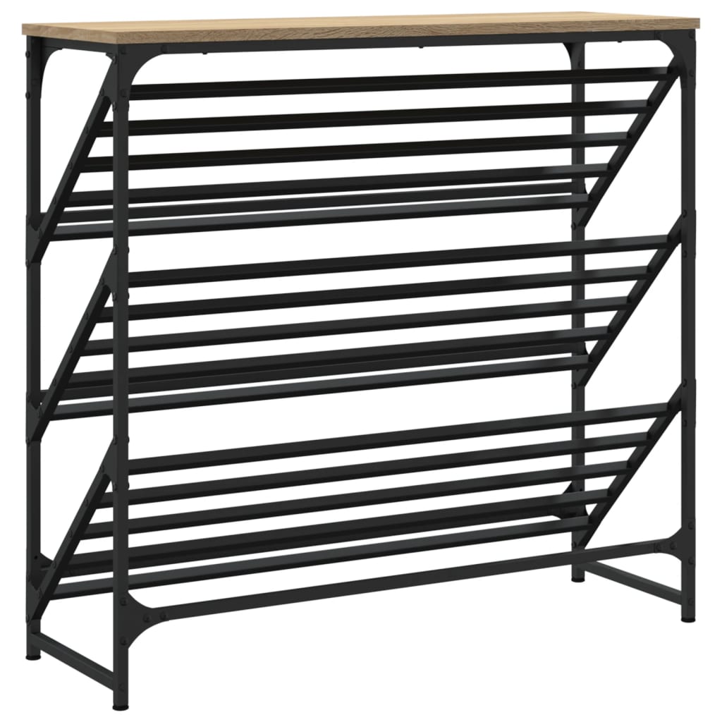 Étagère à chaussures chêne Sonoma 90x30x85 cm en bois