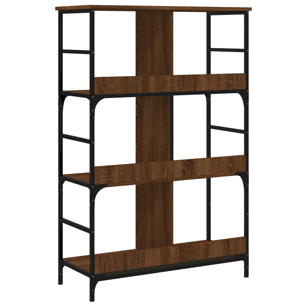 Bibliothèque aspect chêne brun 78,5x33x117,5 cm matériau bois