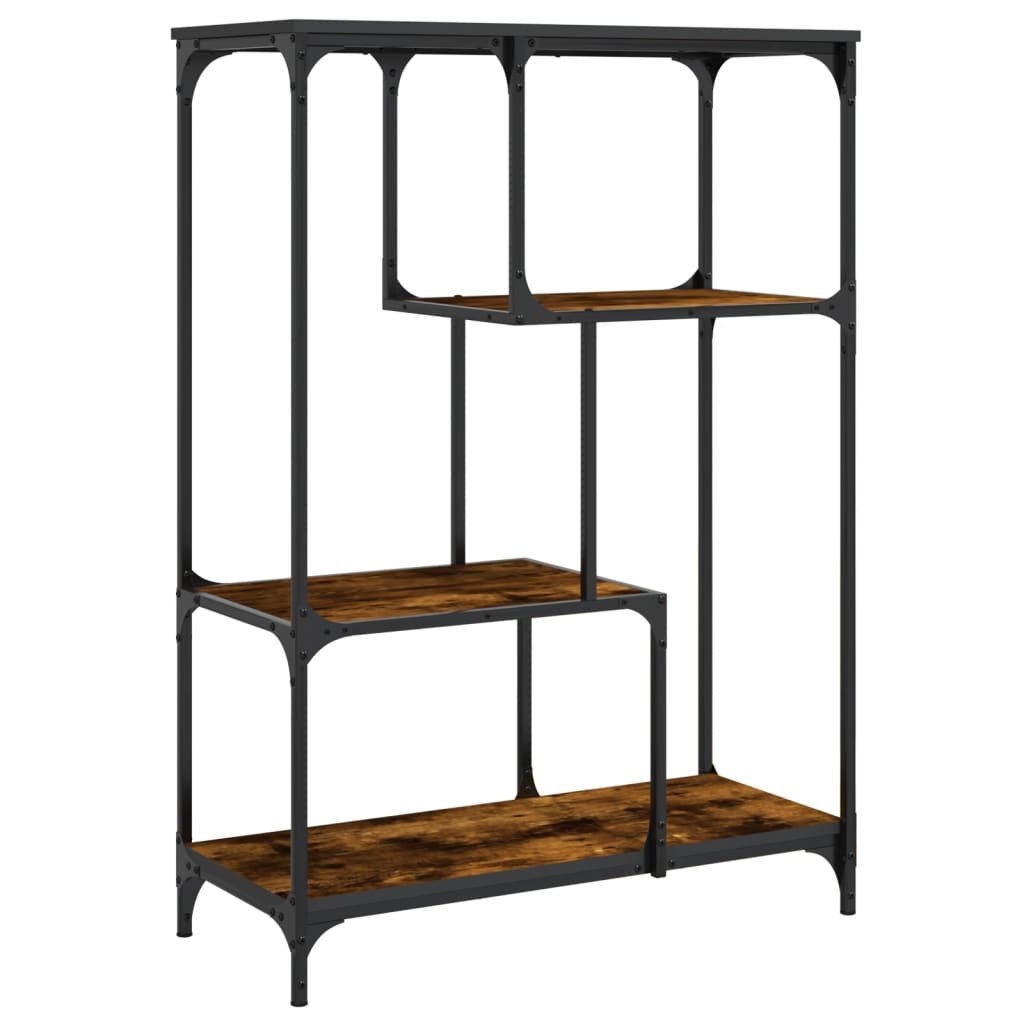 Bookcase smoked oak 81x36x115 cm made of wood and steel