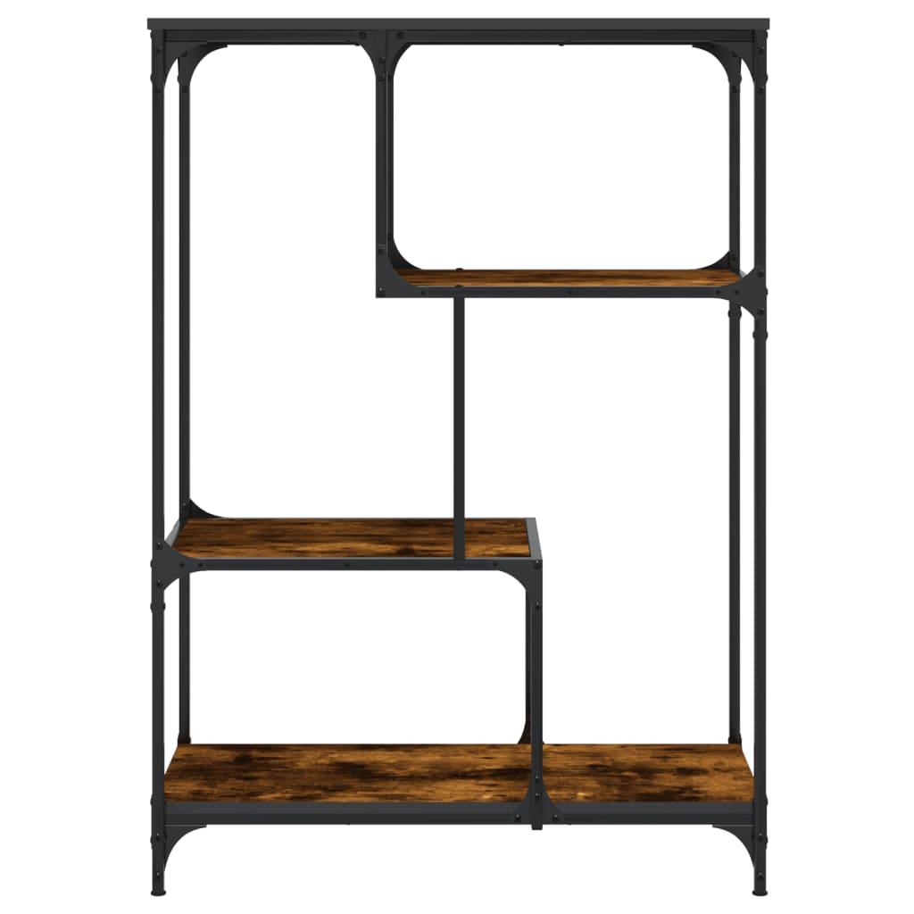 Bookcase smoked oak 81x36x115 cm made of wood and steel