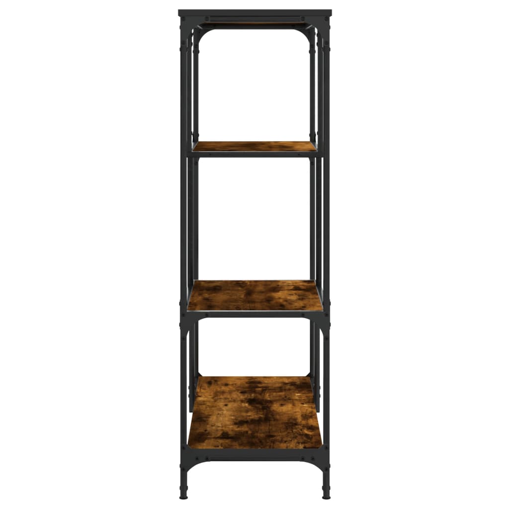 Bookcase smoked oak 81x36x115 cm made of wood and steel