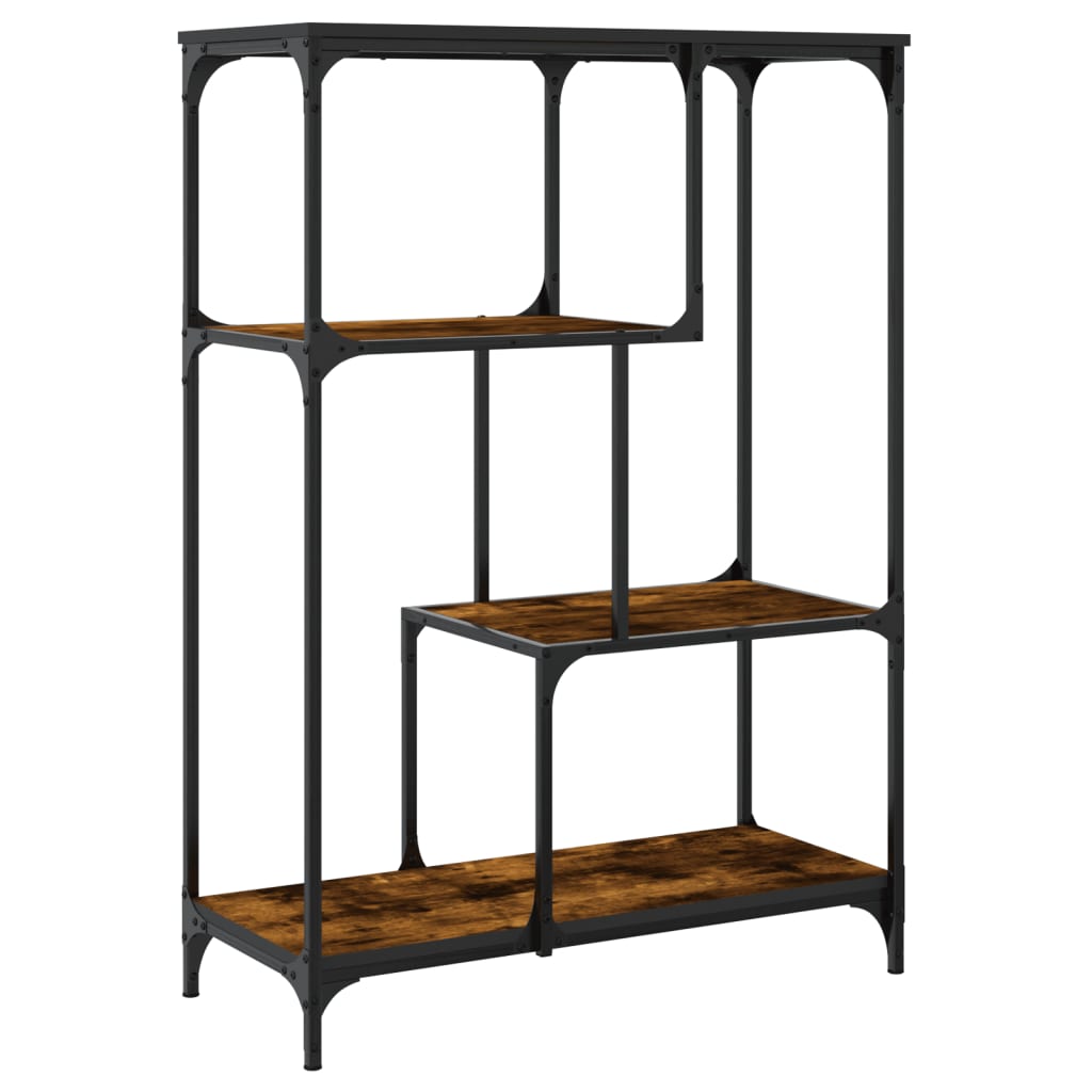 Bookcase smoked oak 81x36x115 cm made of wood and steel