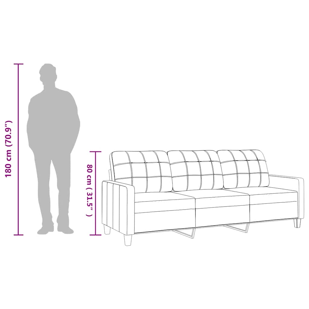 3-Sitzer-Sofa Weinrot 180 cm Kunstleder