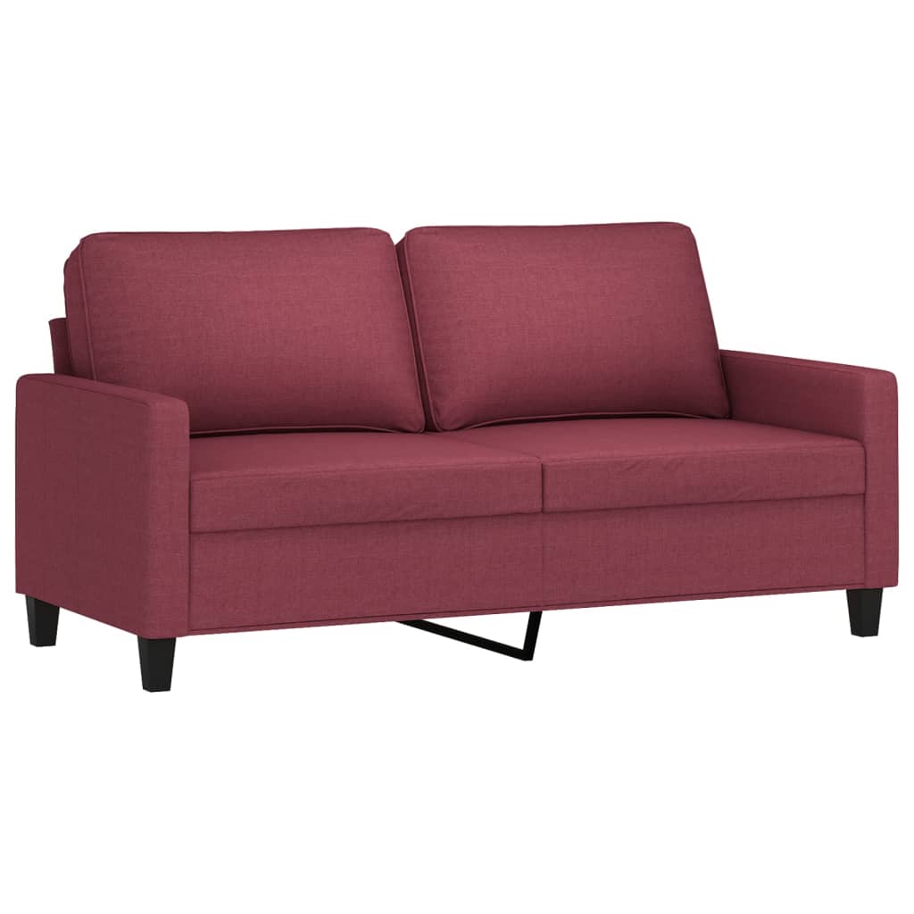 2 seater sofa wine red 140 cm fabric