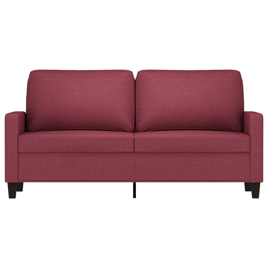 2 seater sofa wine red 140 cm fabric