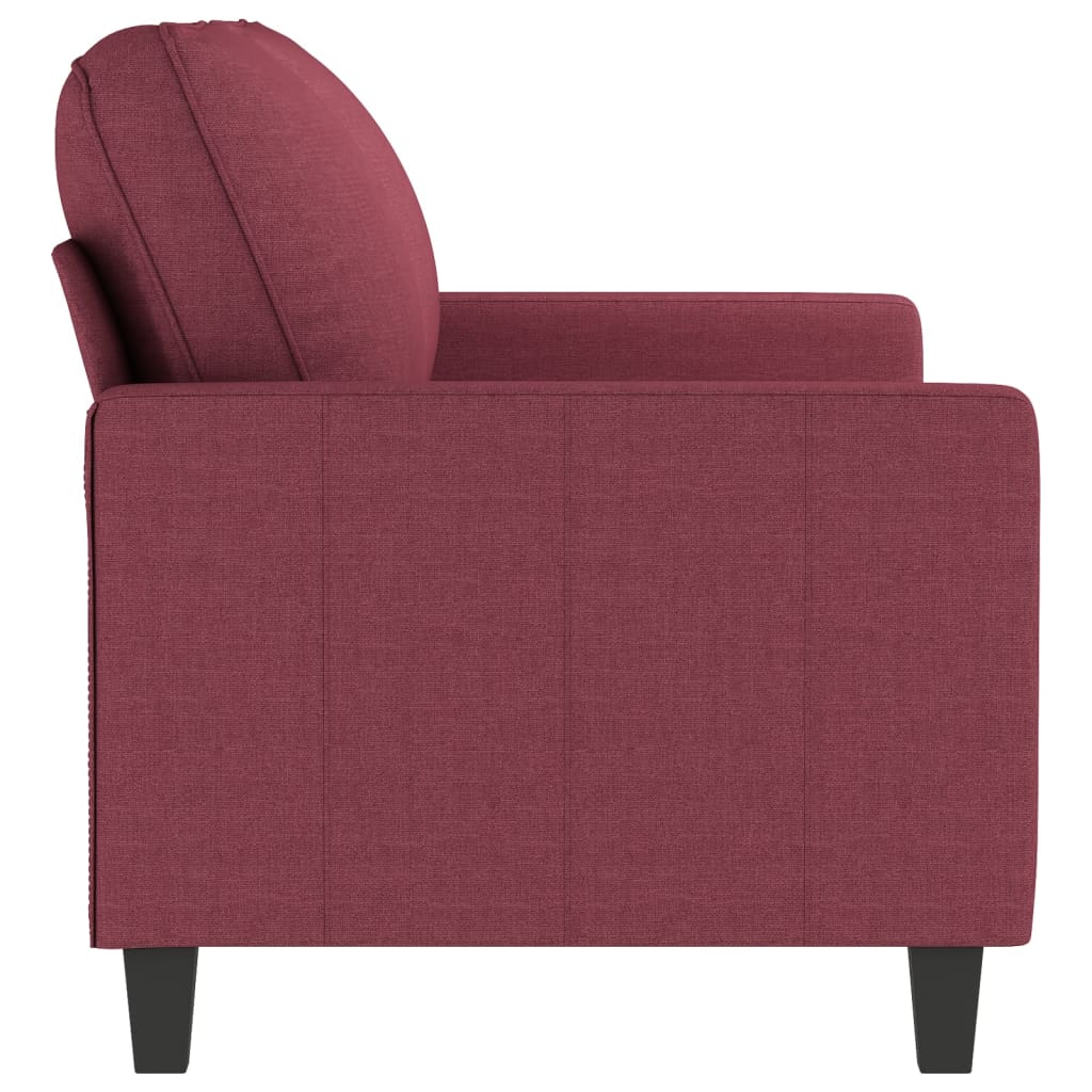 2 seater sofa wine red 140 cm fabric