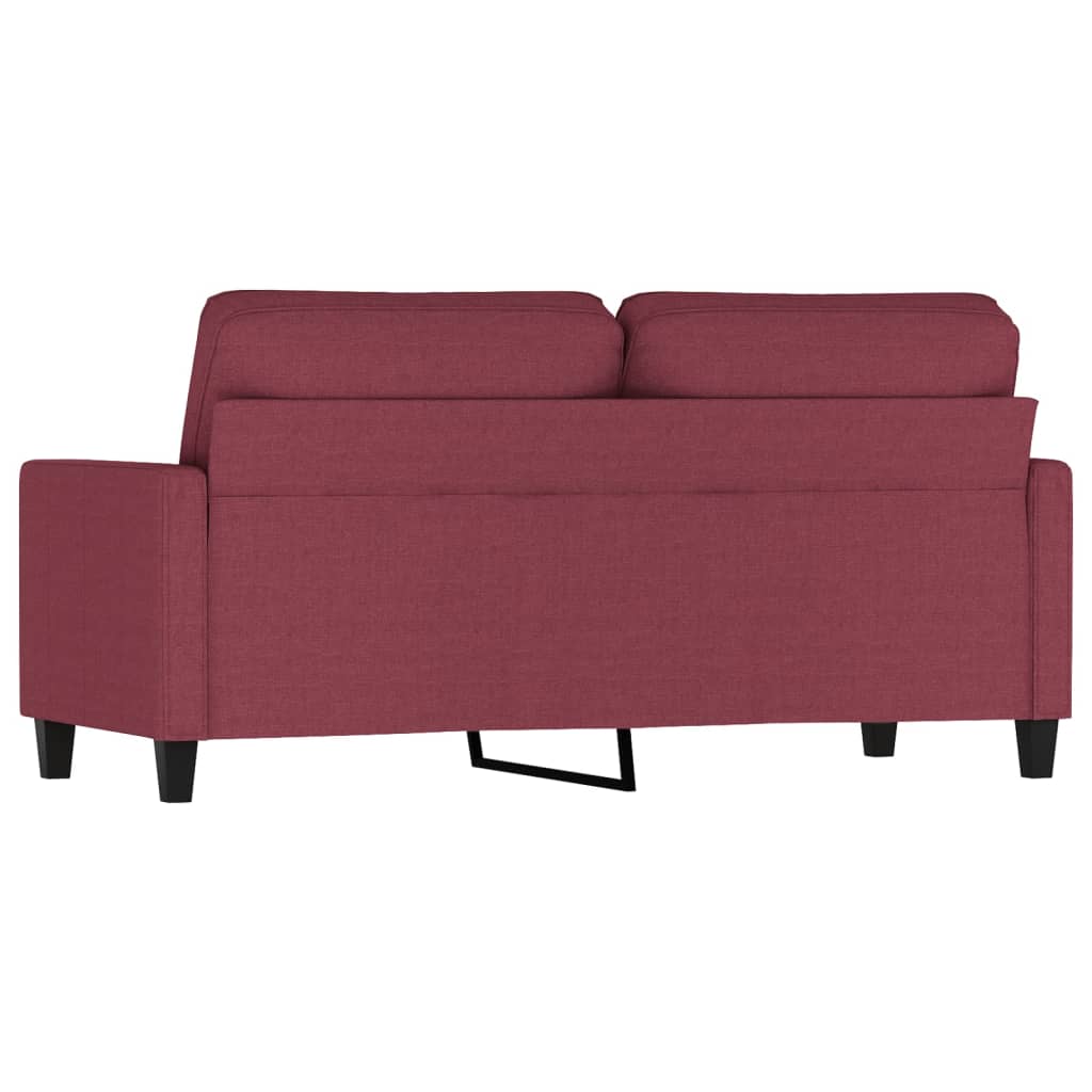 2 seater sofa wine red 140 cm fabric