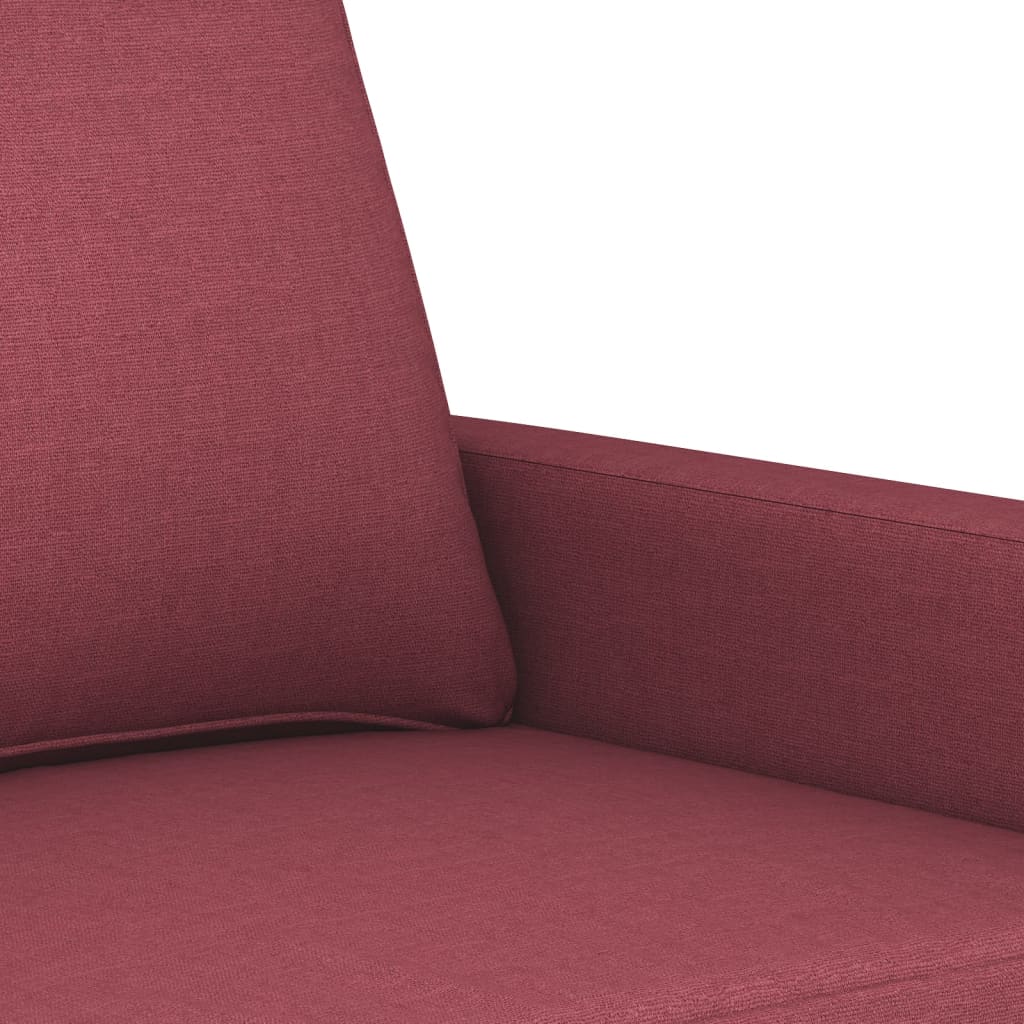 2 seater sofa wine red 140 cm fabric