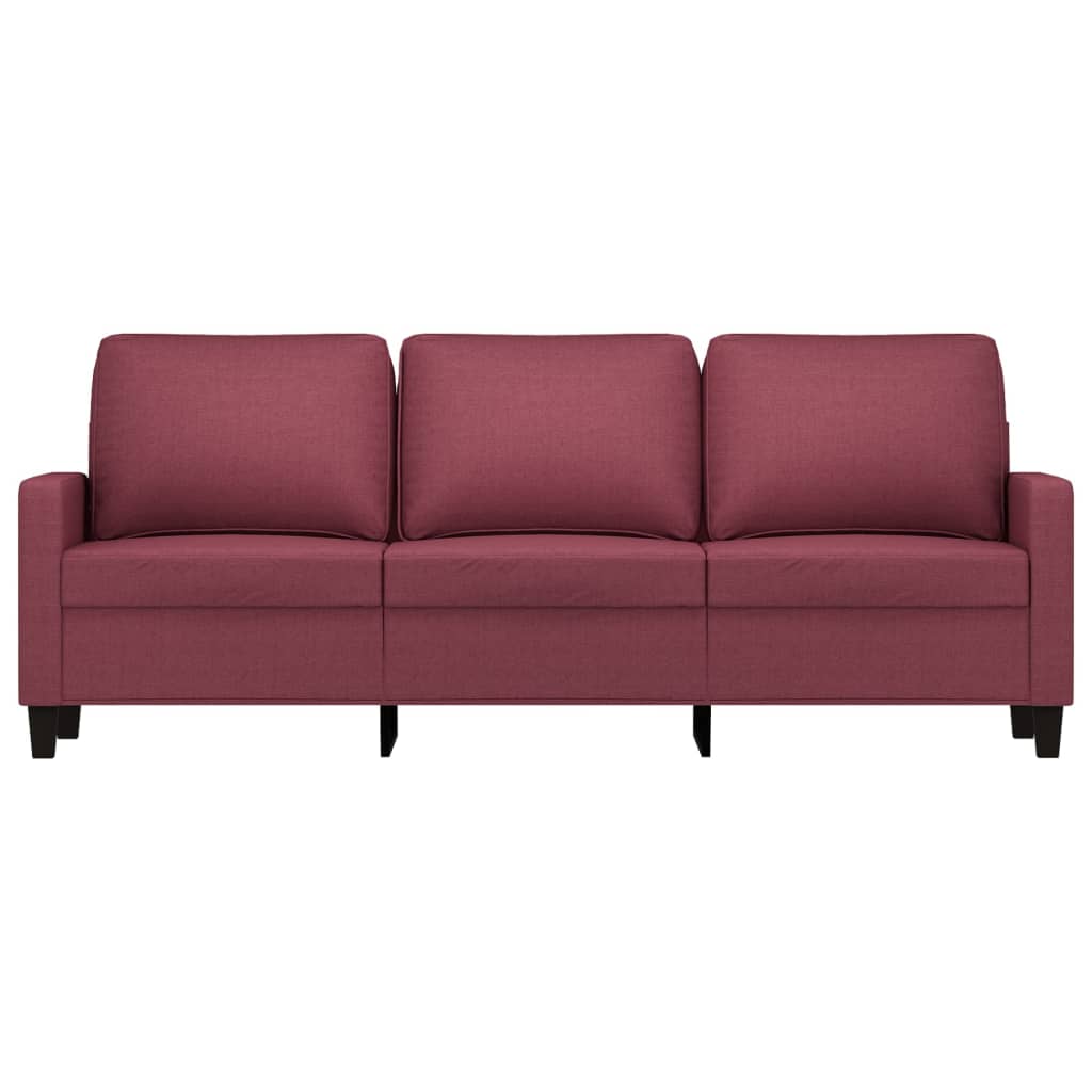 3 seater sofa wine red 180 cm fabric