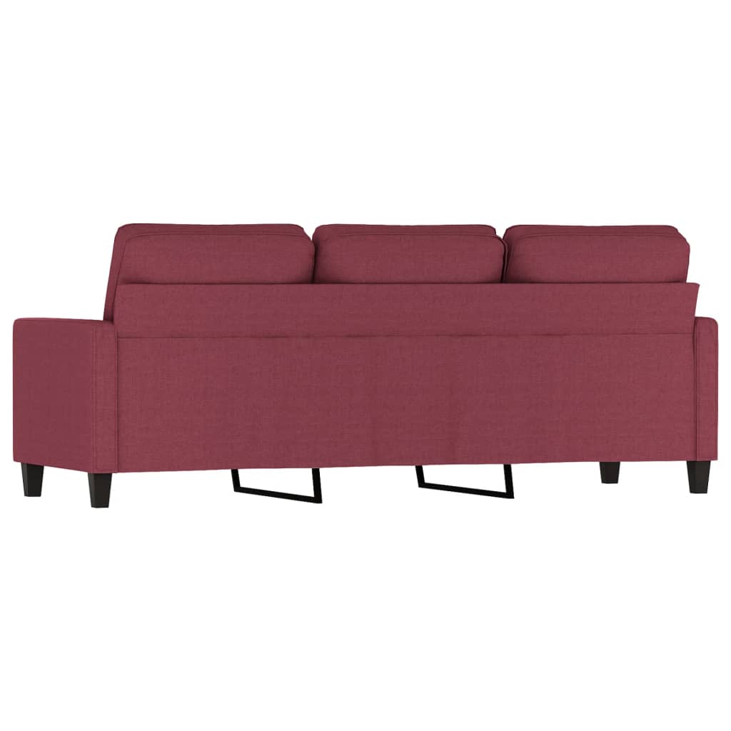 3 seater sofa wine red 180 cm fabric