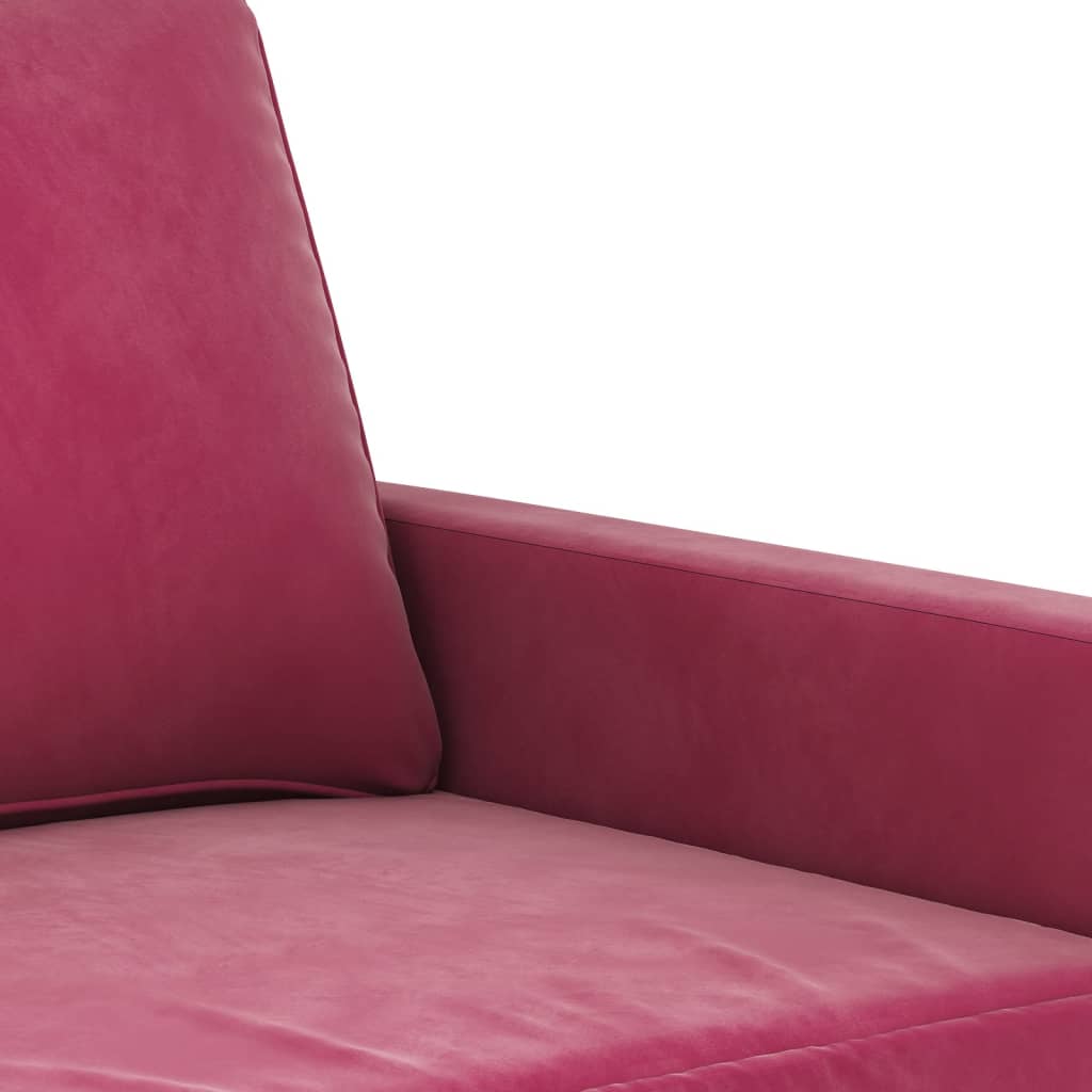 3-seater sofa wine red 180 cm velvet